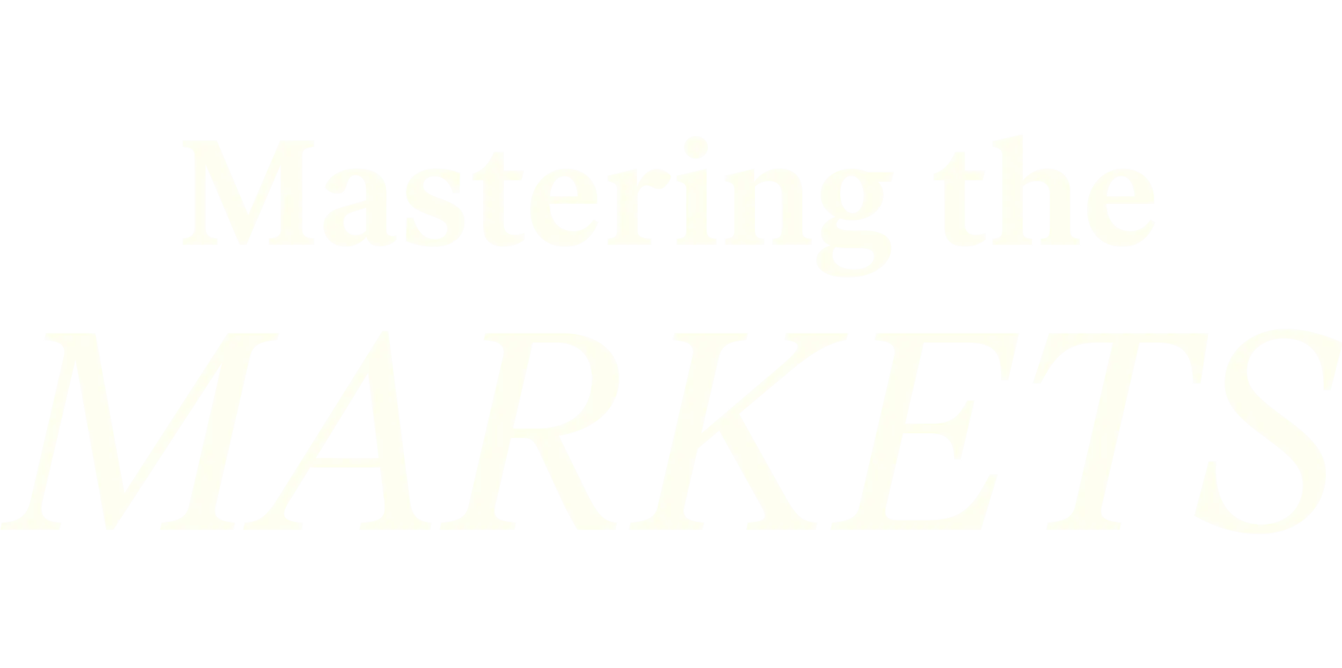 Mastering the Markets
